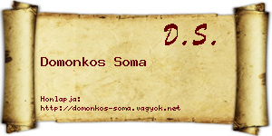 Domonkos Soma névjegykártya